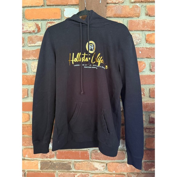 Hollister Other - Hollister California Large Black Gold Foil Logo Pullover Hoodie Sweatshirt